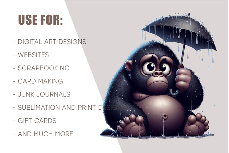 whimsical-cartoon-gorillas-t-shirt-png