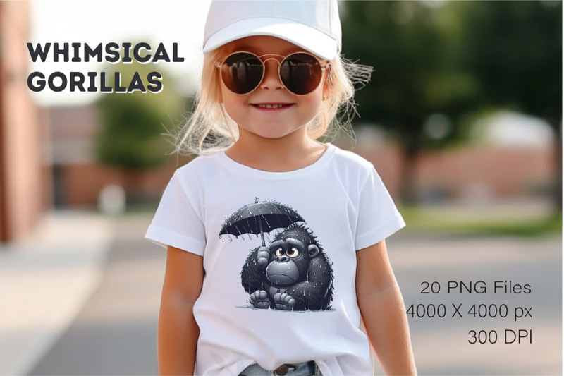 whimsical-cartoon-gorillas-t-shirt-png