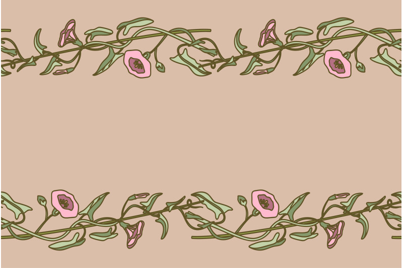 botanical-floral-horizontal-seamless-border-isolated-on-beige-backgrou