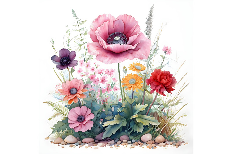 1-wildflowers-flowerbed-clipart-wedding-floral-printable-watercolor