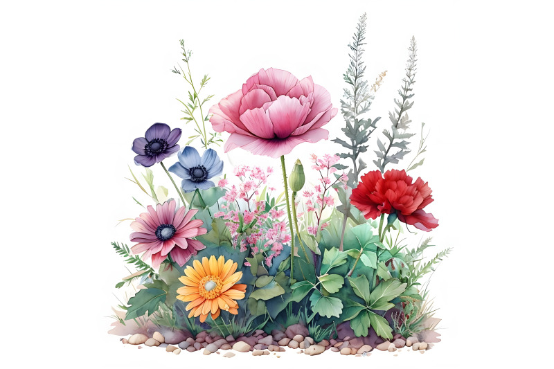 1-wildflowers-flowerbed-clipart-wedding-floral-printable-watercolor