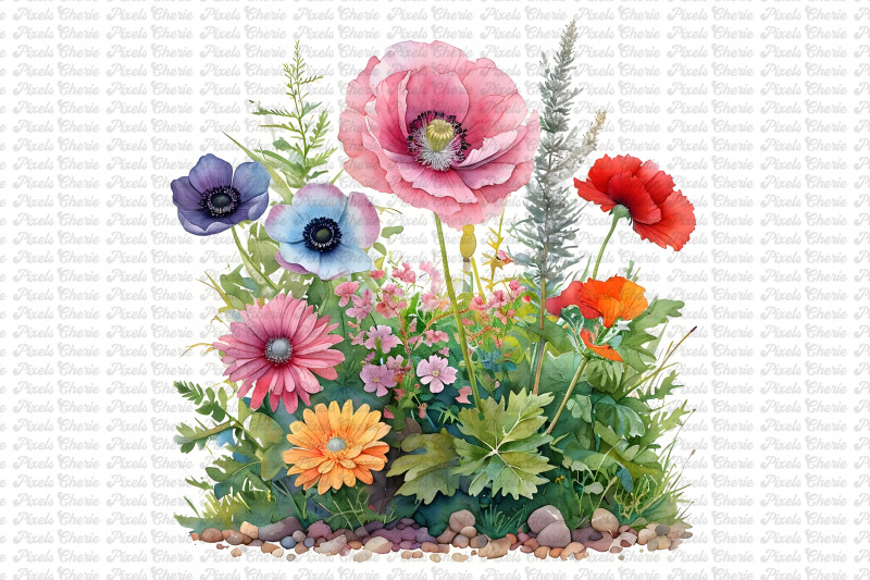 1-wildflowers-flowerbed-clipart-wedding-floral-printable-watercolor