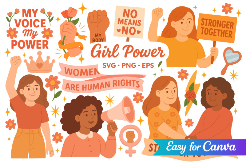 girl-power-clipart-set