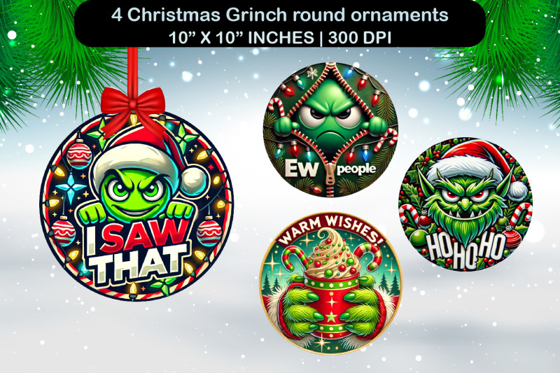 christmas-grinch-round-ornaments-sublimation-ornament-design
