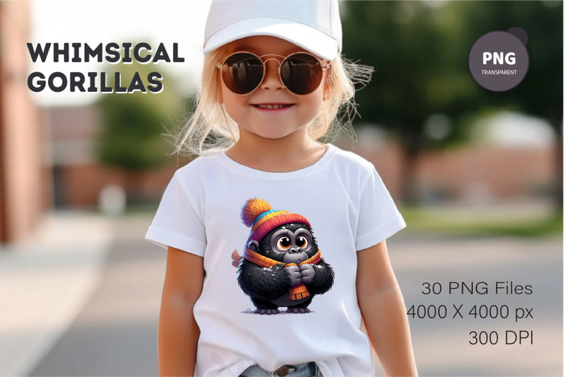 whimsical-cartoon-gorillas-02-t-shirt-png