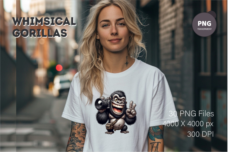 whimsical-cartoon-gorillas-02-t-shirt-png