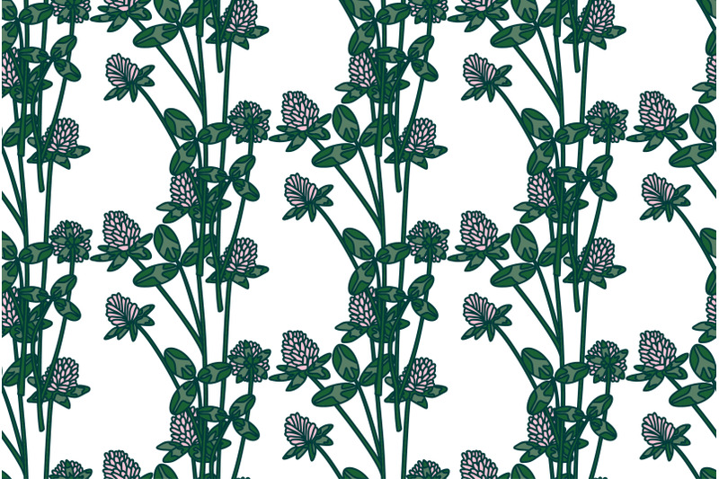 botanical-floral-seamless-pattern-with-clover-vector-illustration