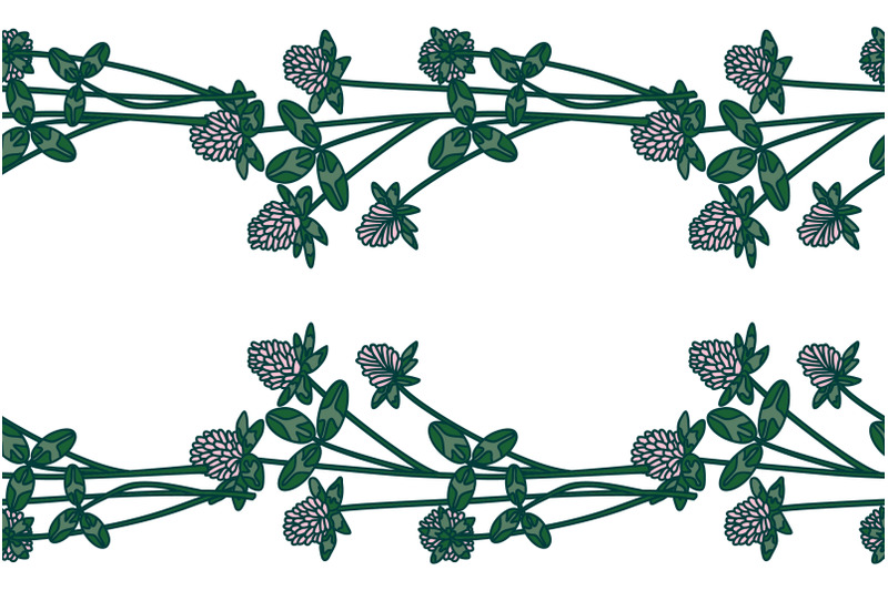 botanical-floral-border-isolated-on-white-background-hand-drawn-clover