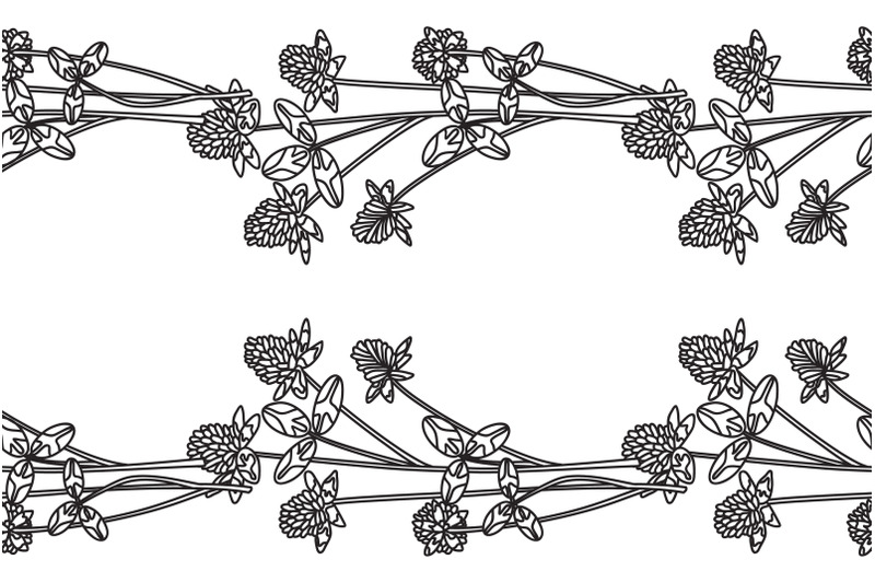 line-art-botanical-floral-horizontal-seamless-border-isolated-on-white