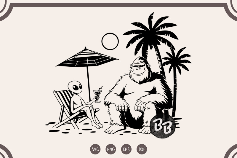 bigfoot-and-alien-at-the-beach-svg-bigfoot-alien-friendship