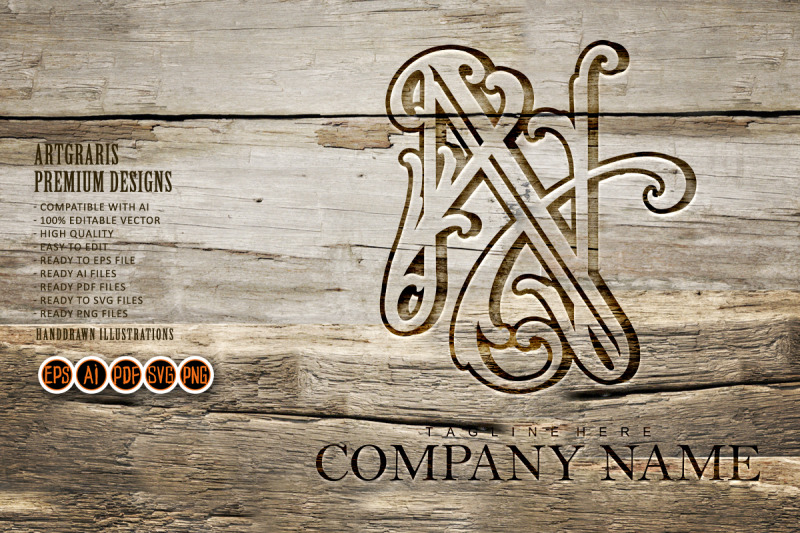 vintage-n-initials-outline-for-company-logo-monochrome