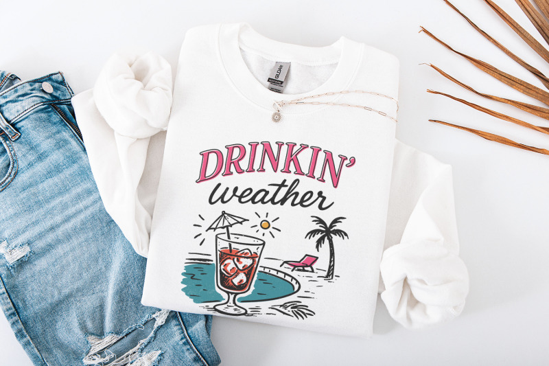 drinkin-039-weather-png-varsity-png-tubing-shirt-png-trendy-summer-png