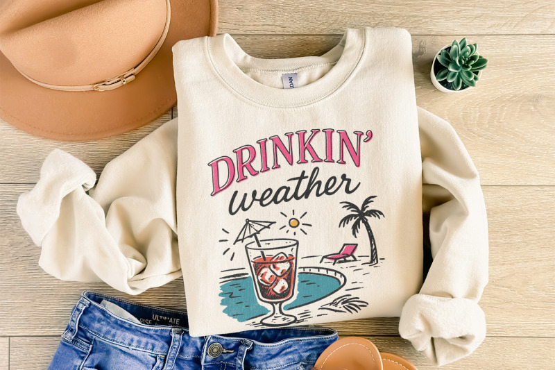 drinkin-039-weather-png-varsity-png-tubing-shirt-png-trendy-summer-png