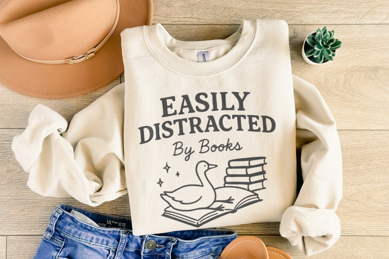 easily-distracted-by-books-png-trendy-bookish-png-silly-goose-design