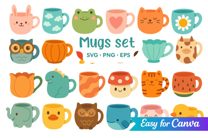 cute-mugs-clipart-set