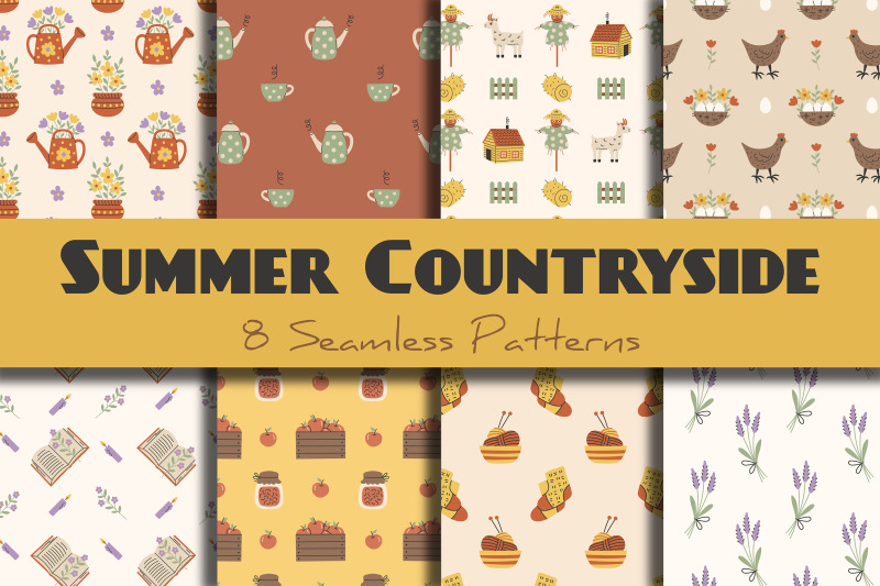 summer-countryside-seamless-patterns
