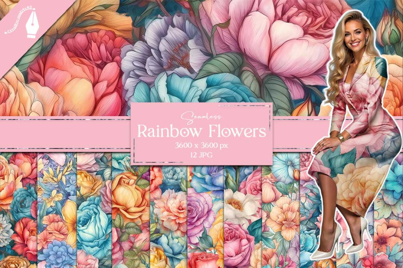 rainbow-flowers-seamless-digital-paper
