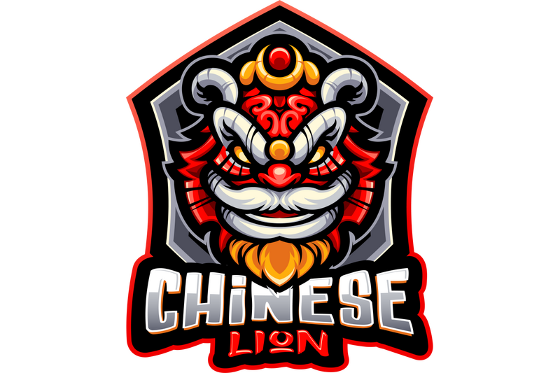 chinese-lion-head-esport-mascot-logo-design
