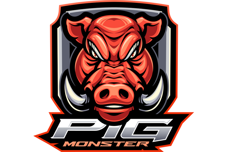 pig-monster-esport-mascot-logo-design