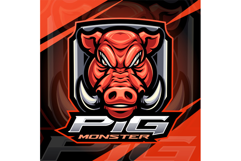 pig-monster-esport-mascot-logo-design