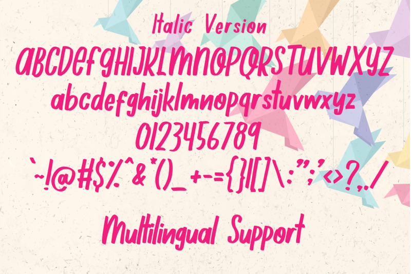 1000-wishes-origami-handwriting-font