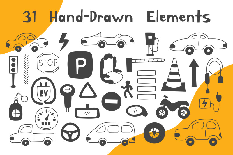 electric-car-doodles-png-clipart