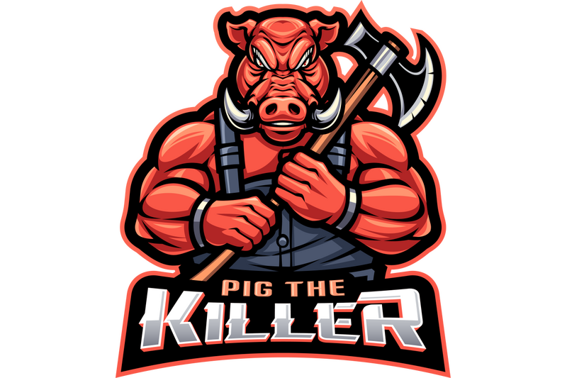 pig-the-killer-esport-mascot-logo-design