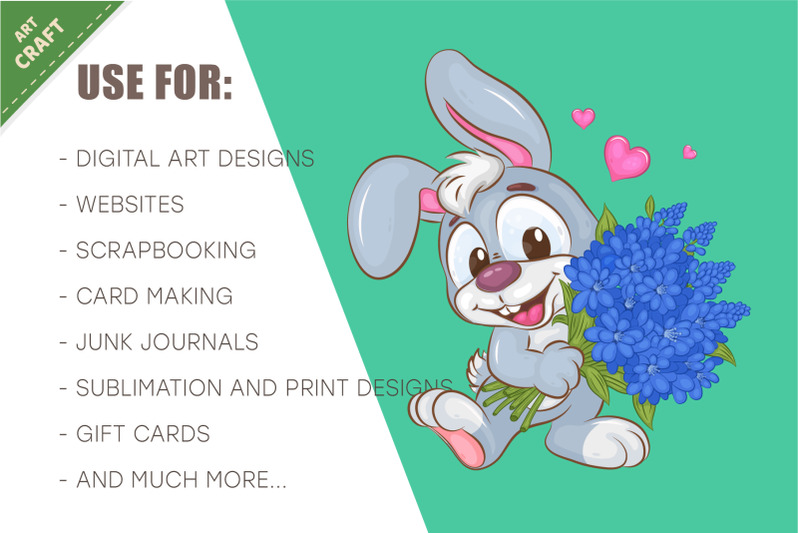 cute-bunny-with-flowers-t-shirt-png-svg