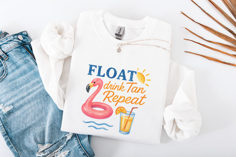 float-drink-tan-repeat-shirt-summer-beach-life-png-pool-party-day-dr