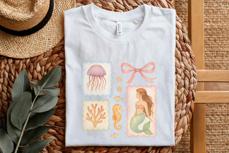 pastel-mermaid-and-sea-animals-png-beach-clipart-under-the-sea-ocean