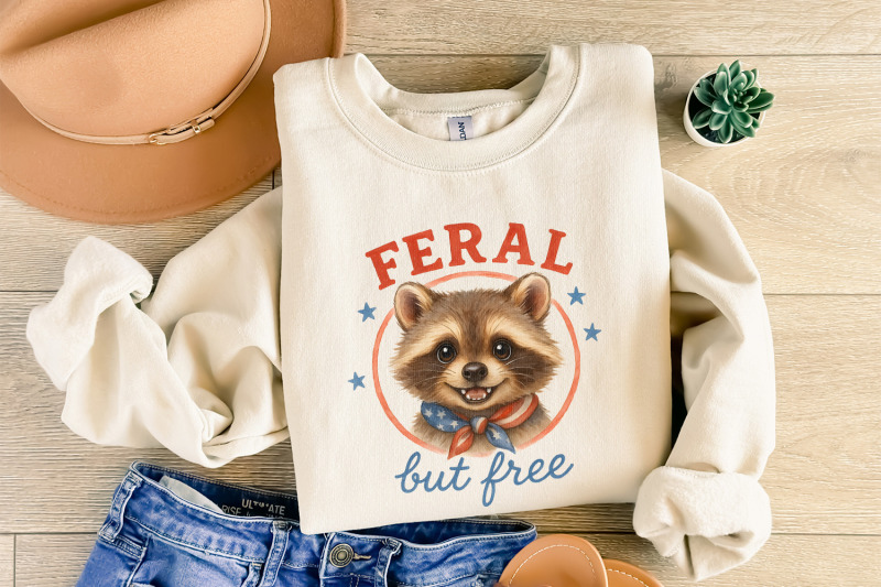 feral-but-free-raccoon-png-patriotic-animal-retro-art-4th-of-july-am