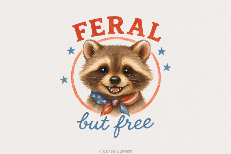 feral-but-free-raccoon-png-patriotic-animal-retro-art-4th-of-july-am