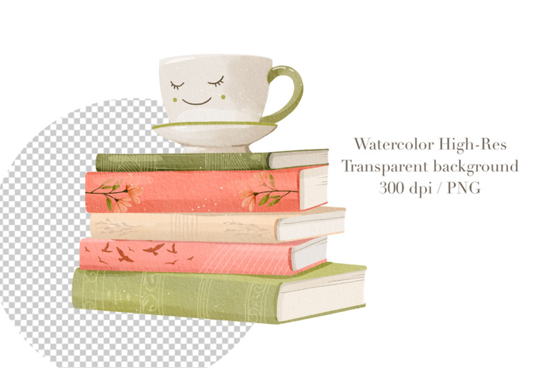 watercolor-cute-books-clipart-floral-book-png-book-lover