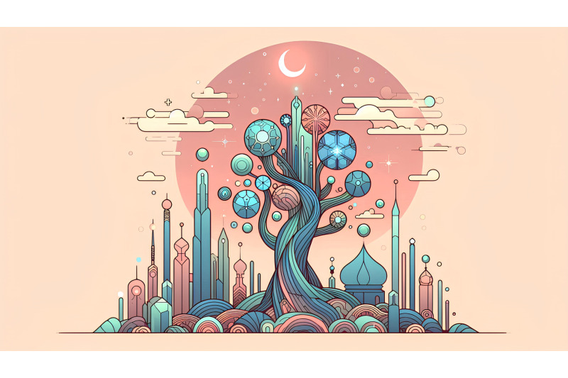 abstract-geometric-glowing-tree-art
