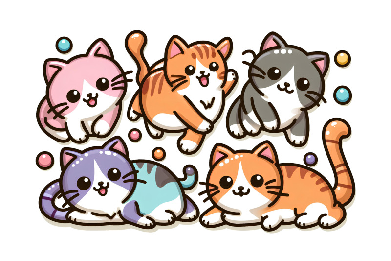 acrylic-art-of-playful-colorful-cats