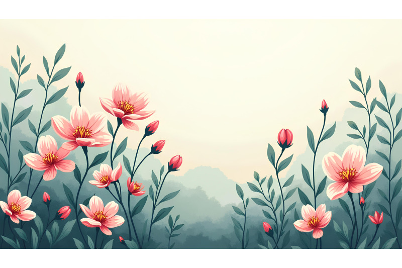 blossoms-and-greenery-charcoal-lines