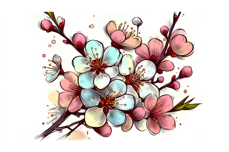 blossoms-on-board-expressionist-lines