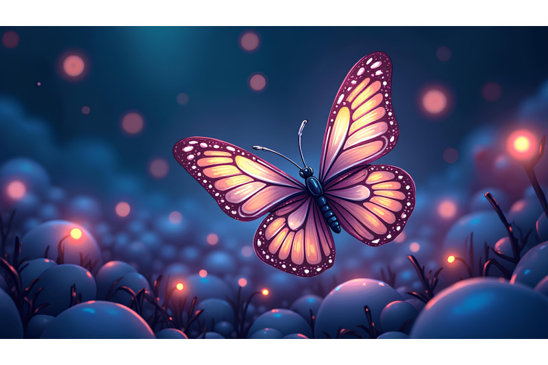 butterfly-among-glowing-orbs-bioluminescent-dream