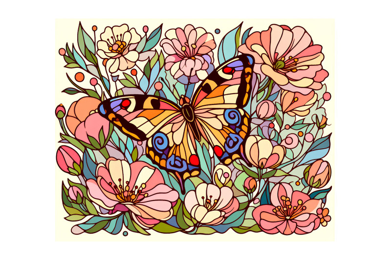 butterfly-among-vibrant-blossoms-fauvism