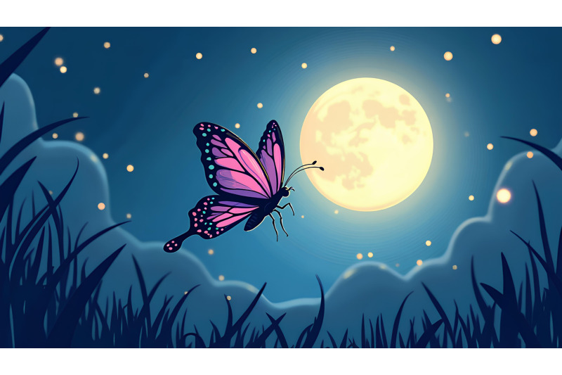 butterfly-fluttering-in-moonlight-abstract