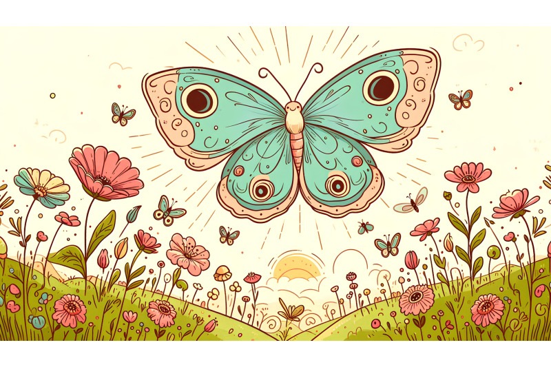 butterfly-flying-over-blooming-fields-spring-awakening