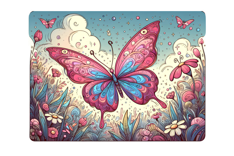butterfly-in-a-fantasy-meadow-impressionism