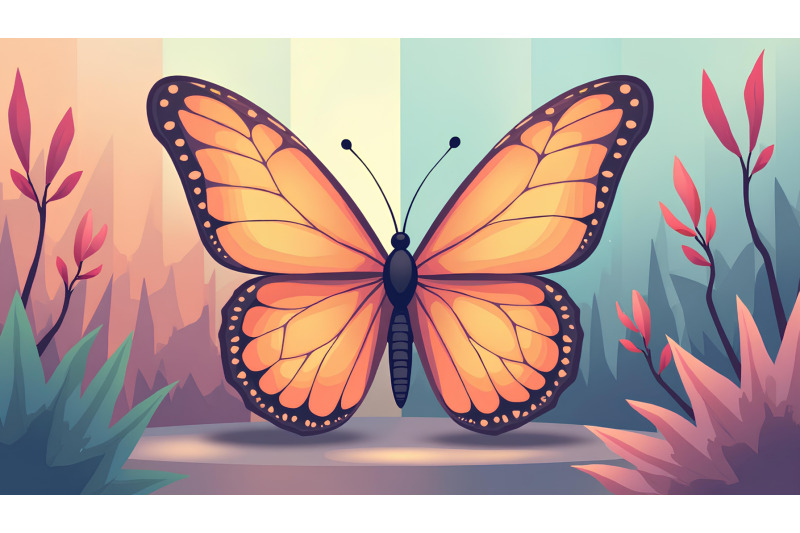 butterfly-in-a-geometric-setting-cubism