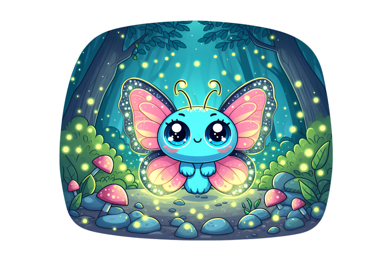 butterfly-in-a-glowing-forest-bioluminescent-art