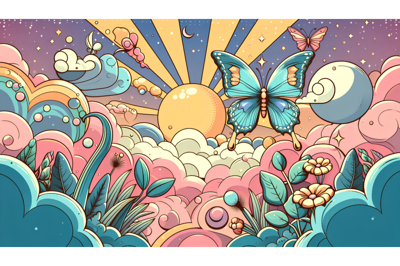 butterfly-in-a-surreal-paradise-dreamy-pop-art