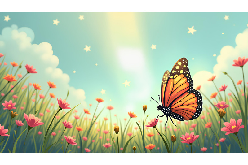 butterfly-in-a-twinkling-meadow-starry-impressionism