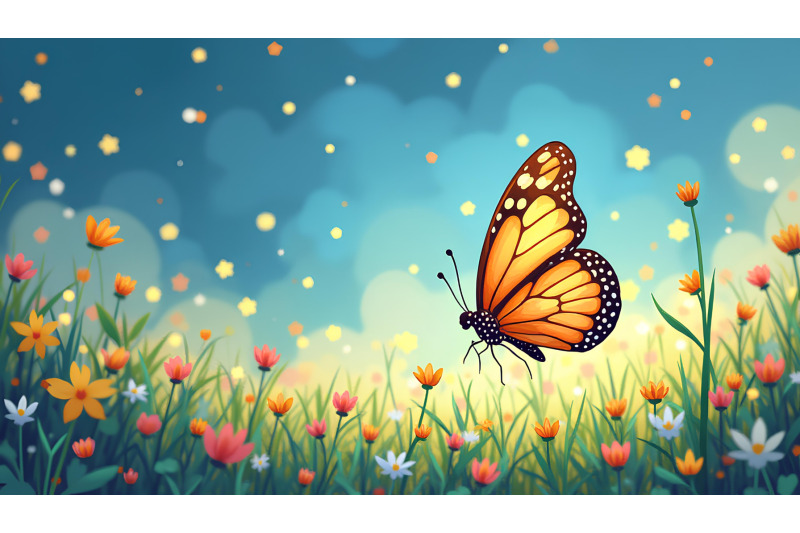 butterfly-in-a-twinkling-meadow-starry-impressionism