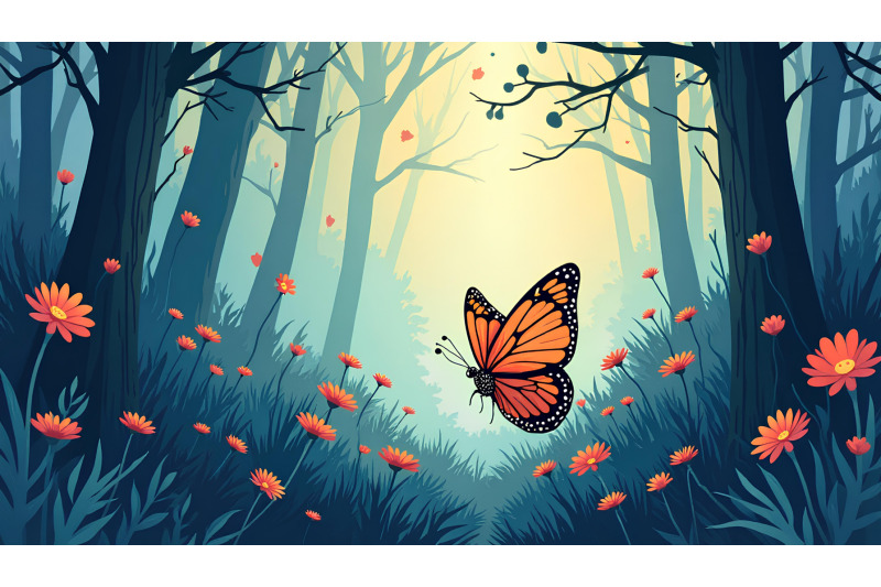 butterfly-in-a-whispering-forest-mystical-expressionism