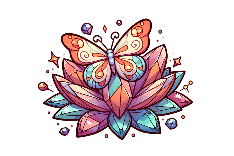 butterfly-on-a-crystalline-petal-jewel-toned-art