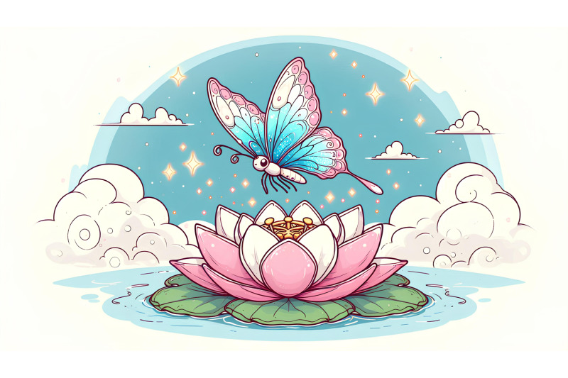 butterfly-on-a-floating-lotus-ethereal-zen-art